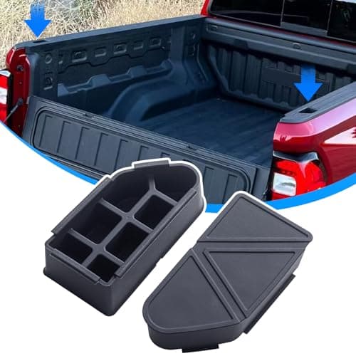 TOPINSTALL 2025 Upgraded Silicone Covers Compatible with 2023-2026 Chevy Colorado/GMC Canyon Accessories, Stylish Look Rear Bed Rail Stake Pocket Plugs Hole Caps Won't Pop Out (2PCS)