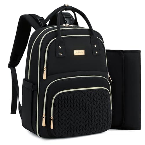 Diaper Bag Backpack - Large Multi functional, Boys, Girls & Baby Travel Essentials Tote with Changing Pad, Insulated Pockets, Stroller Straps, Waterproof - Baby Backpack for Mom & Maternity (Black)