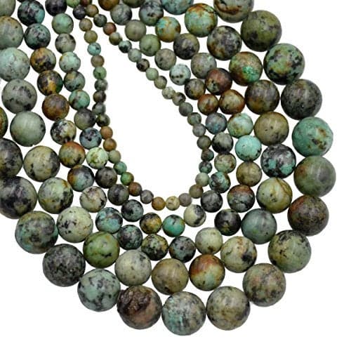 AD Beads Natural Gemstone Round Loose Beads 15 for Bracelet Necklace Earrings Jwelery Making Crafts DIY 4mm African Turquoise