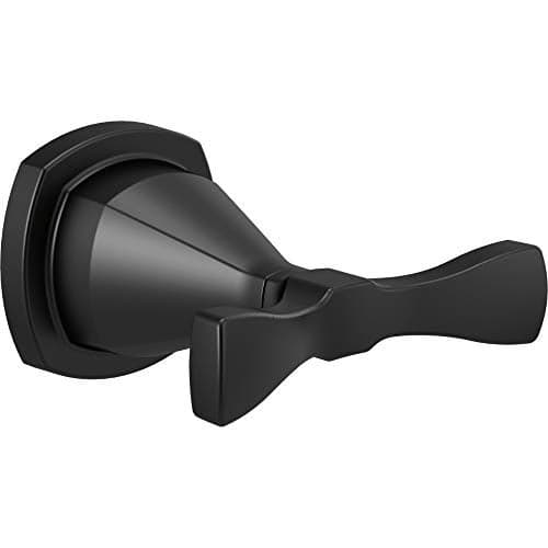 Delta Double Towel Hook for Bathroom or Kitchen Matte Black Stryke Accessories