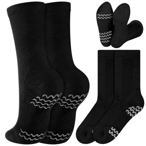 Twistover Dance Non Slip Socks Dancing Socks with Spin Spot Compression Ankle Ballet Dance Stockings for Dancer Women Girls(Black,7-10)