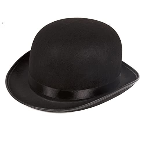 Kangaroo One Classic Vintage Black Derby Hat for Men & Women - Bowler Hat for Teens - Cosplay Derby Accessory, Halloween Theater Hat, and for 1920s Retro Style Costume Apparel