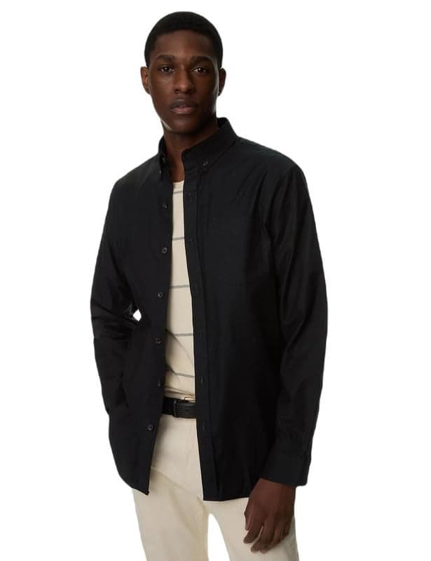 Marks & Spencer Pure Cotton Oxford Shirt Black