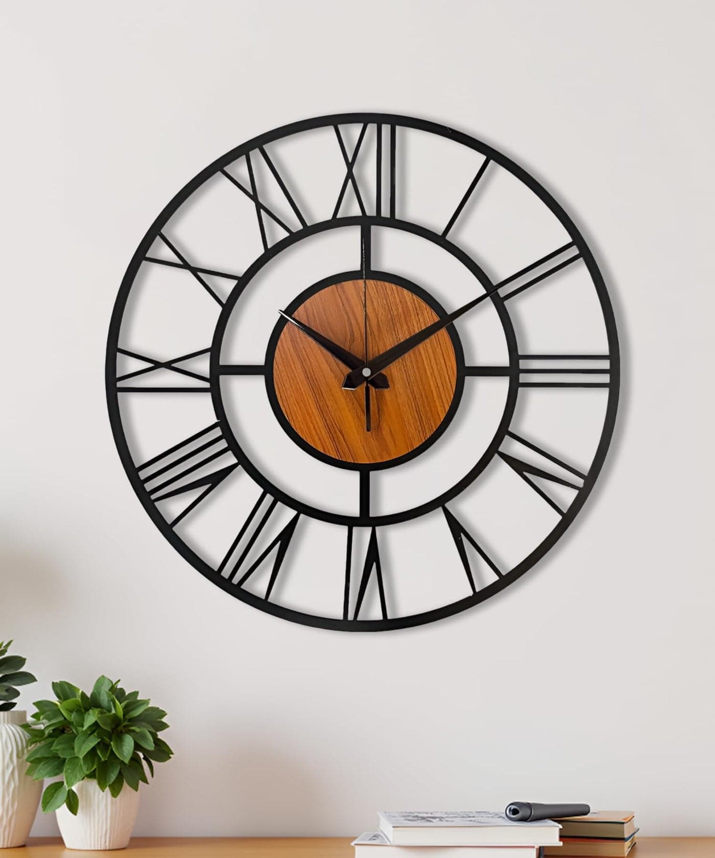 vissera Metal Modern Wall Clock for Living Room | Unique Hanging Wall Clock for Wall Decoration | Antique Big Size Wall Watch for Home Decor Items, Bedroom, Office, Hall