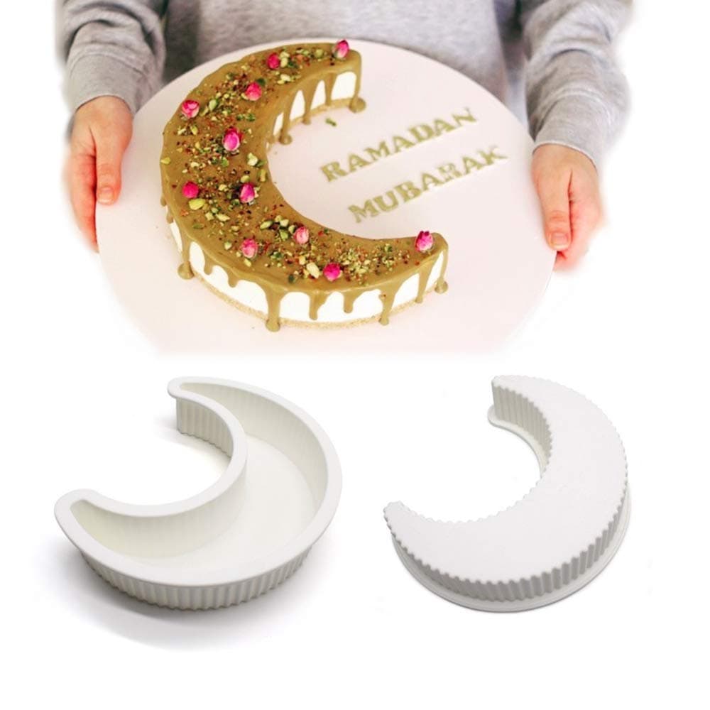 EchoDone Crescent Moon Shape Silicone Cake Pan Moonlight Sonata Mousse Cake Bread Pizza Baking Mold Kitchen Bakeware Tools