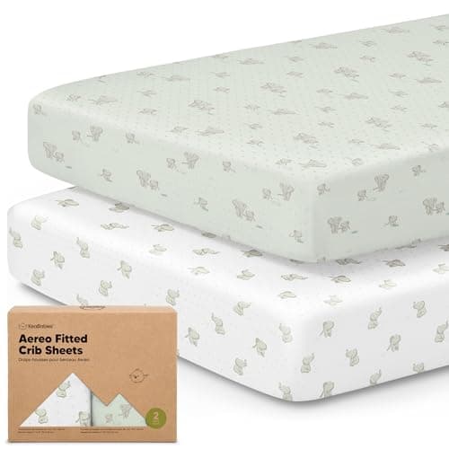 KeaBabies 2Pack Fitted Crib Sheets for Boys Girls Baby Soft Bamboo Viscose Cotton 52x28 Standard Crib Mattress Sheets Toddler Bed Mattress Cover Gender Neutral Breathable Durable Elly