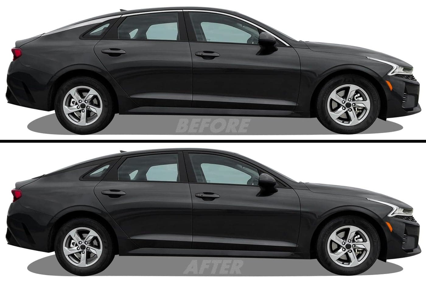 SlickMod Chrome Delete Blackout Vinyl Overlay for 20212022 Kia K5 Window Trim Gloss Black