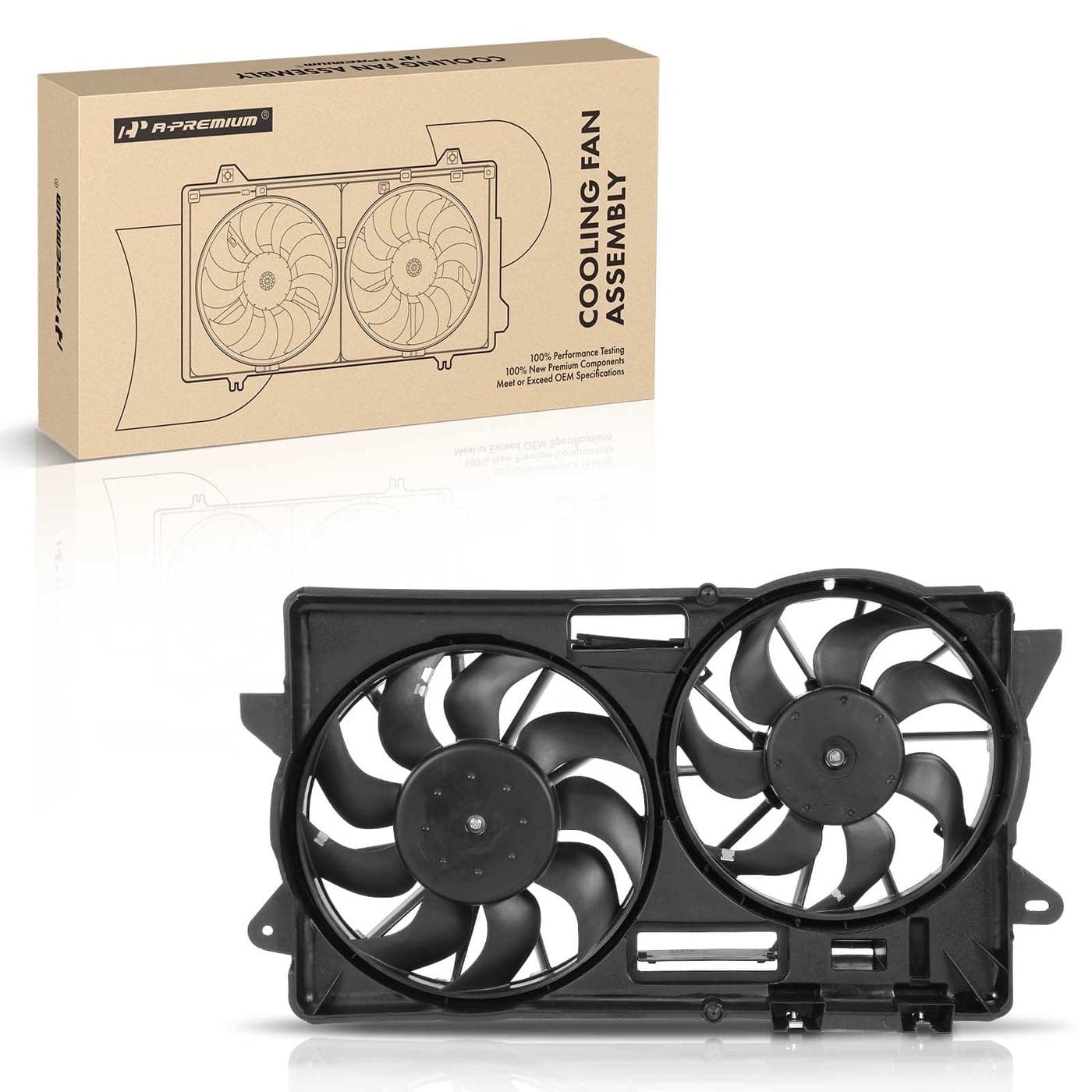 APremium Engine Radiator Cooling Fan Assembly Compatible with Select Ford Models Mustang 20152021 L4 23L DOHC Replace FR3Z8C607B