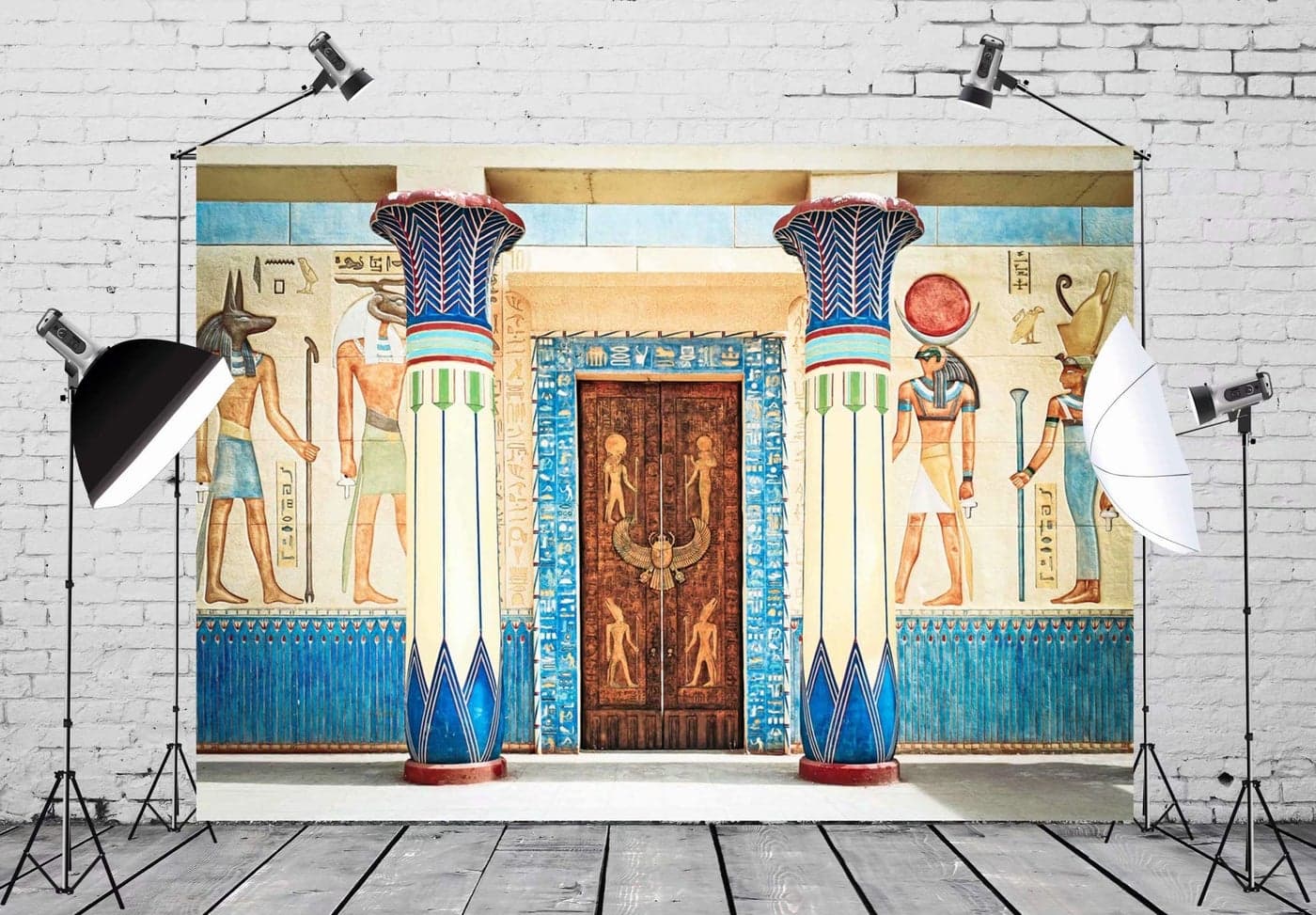 BELECO 5x3ft Fabric Egyptian Backdrop Ancient Egyptian Writing on Stone in Egypt Phtography Backdrop for Party Decorations Supplies Photoshoot Photo Background Props