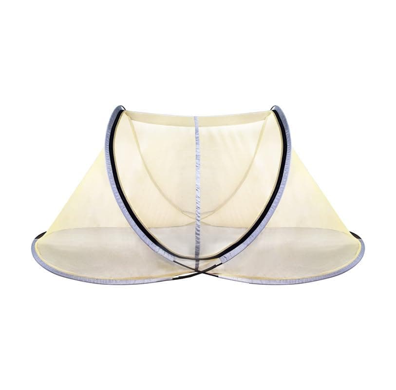 DIVAYANSHI Mosquito Net for Single Bed | Foldable Machardani | Polyester Strong 30GSM mesh | PVC Coated Corrosion Resistant Steel Wire- Blue