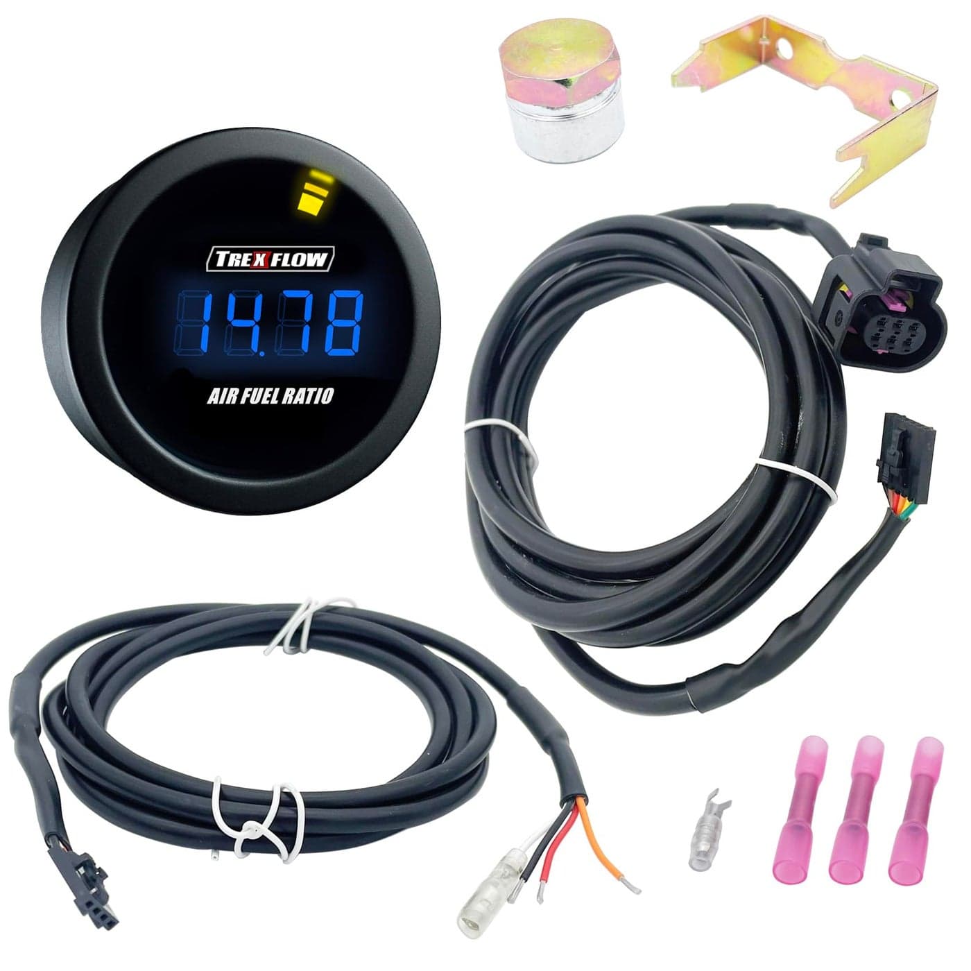 Trexflow TF Digital Wide Band Air Fuel Ratio Gauge Kits 4 Digits AFR Gauge Interchange 304100 304110 Without Sensor
