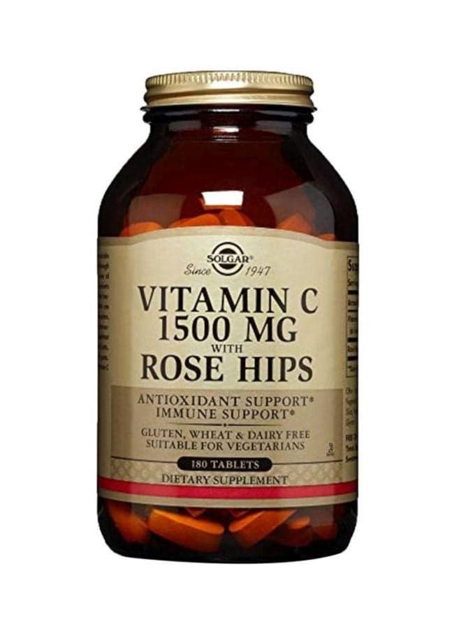 Vitamin C With Rose Hips Dietary Supplement - 180 Tablets