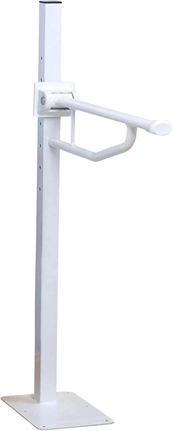 HOMECRAFT Devon Elite Folding Support Rail Disabled Toilet Handle Safety Toilet Rails for Elderly Adults Handles for Shower Floor Mounted Bathroom Grab Bar for Stability Support