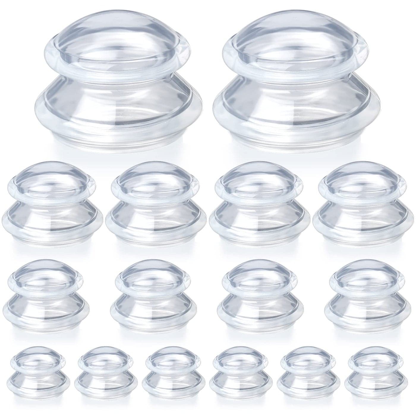 Syhood 16 Pcs 4 Sizes Cupping Therapy Set Silicone Cupping Massage Cups Professional Therapy Studio and Household Set for Cellulite Reduction Body Myofascial Muscle Nerve Joint Pain