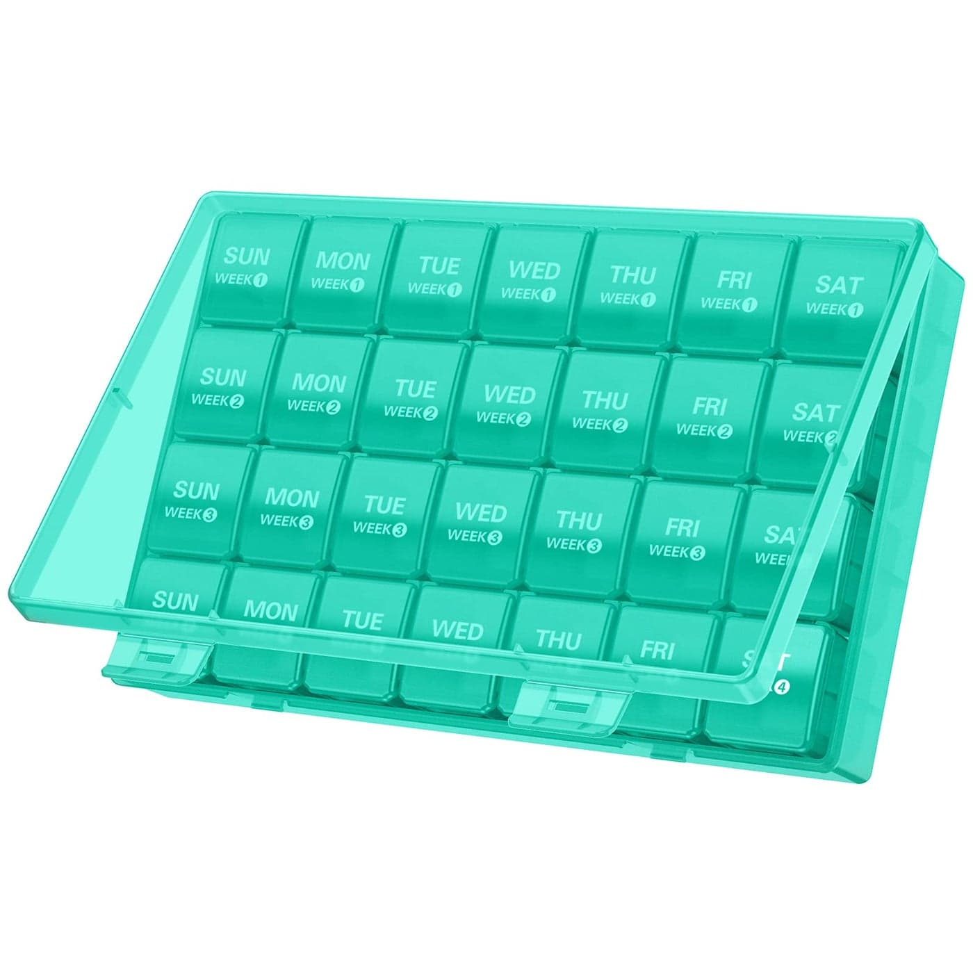 TookMag Monthly Pill Organizer 28 Day Pill Box Travel Medicine Pill Organizer Large 4 Weeks 1 Month Pill Cases with DustProof Container for PillsVitaminFish OilSupplements