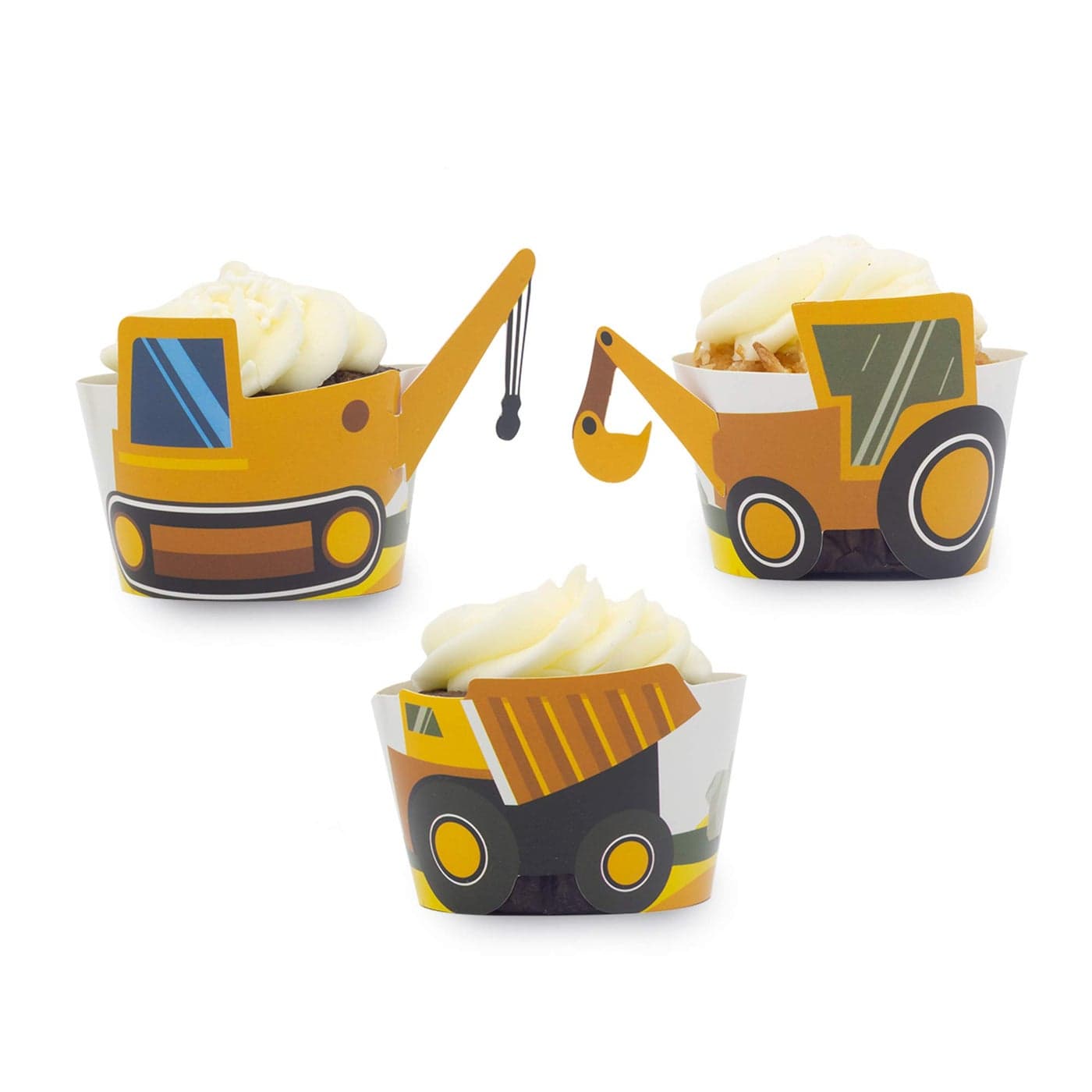 Pop Fizz Designs Construction Birthday Party Cupcake Wrappers Set of 24 Birthday Party Truck Wrappers