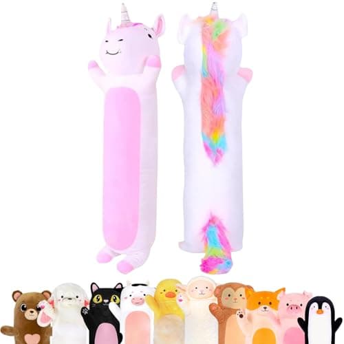 Cuddle Paws Unicorn Plush Body Pillow for Kids Long Stuffed Animal Cuddle Pillow Soft Hugging Toy Plushie Gift for Girls Boys Long Plush Body Pillow for Sleep Comfort Large 47 Inches