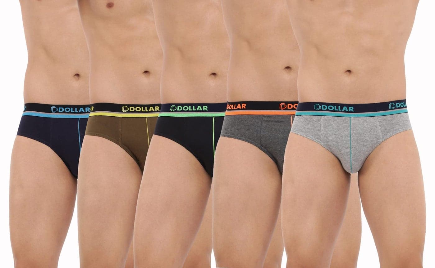 Dollar Bigboss Men's Cotton Assorted Pack of 5 Brief (8905474834538_Mbbr-12-Globrf-Po5-Xl)