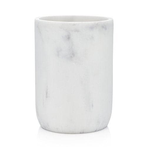 Essentra Home Blanc Collection White Bathroom Tumbler Cup for Vanity Countertops, Also Great As Pencil Pen Holder and Makeup Brush Holder