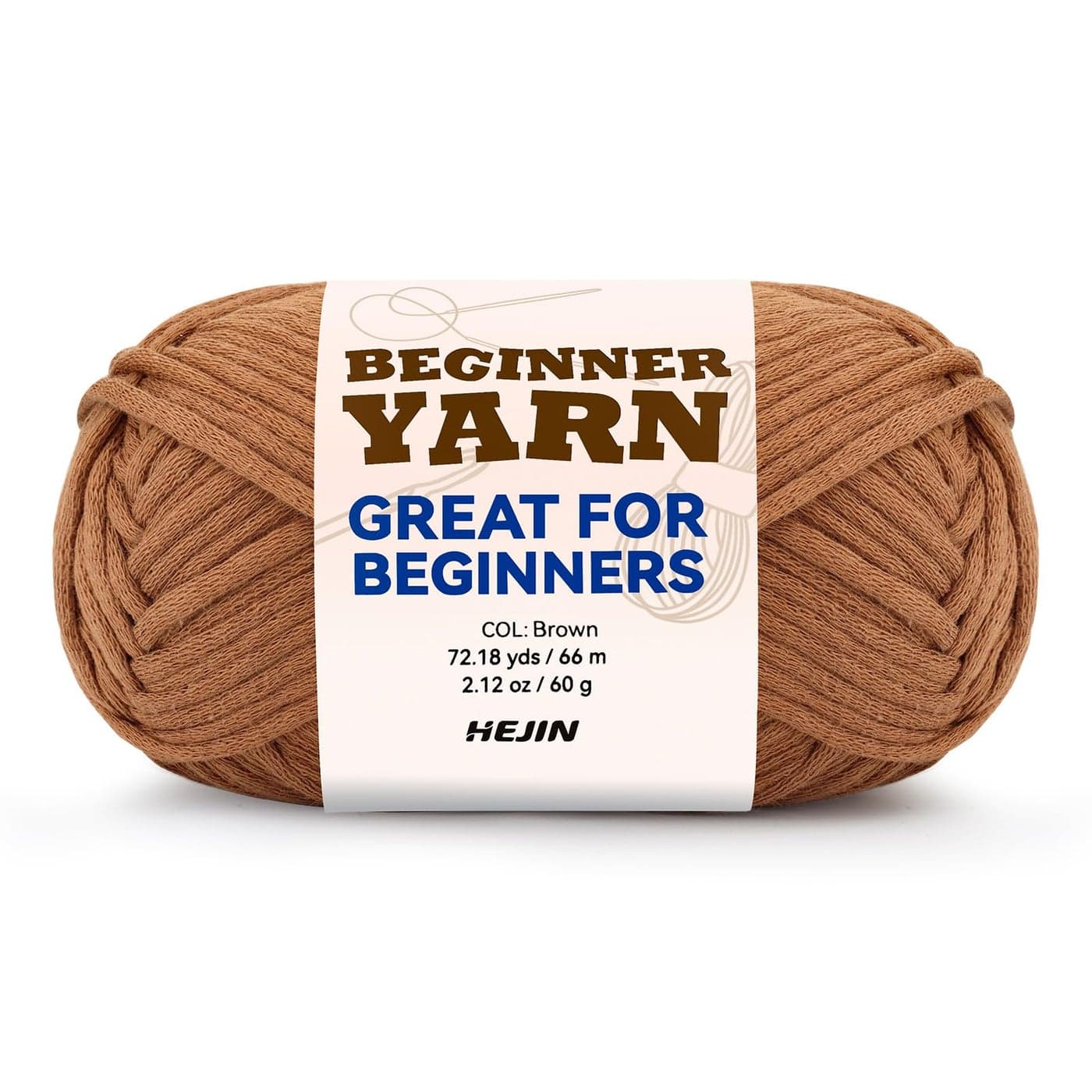 60g Brown Yarn for Crocheting and Knitting66m 72yds Cotton Yarn for Beginners with EasytoSee StitchesWorstedWeight Medium 4CottonNylon Blend Yarn for Beginners Crochet Kit Making