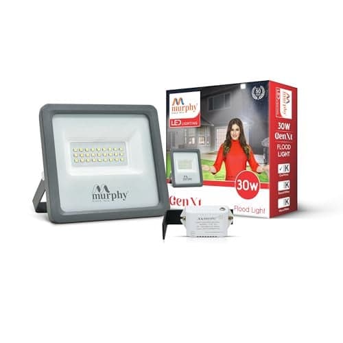 Murphy 30W Led Waterproof with Auto On/Off Day Night Light Sensor Flood Light : Pack of 1 (Aluminium, BIS Approved)