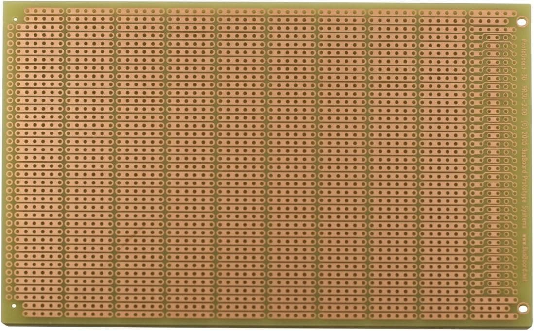 Busboard PR3U Protoboard-6H-3U 6-Hole 1 Sided PCB Stripboard, 10cm W x 16cm L x 0.2cm T