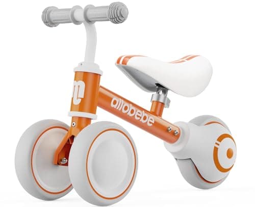 allobebe Baby Balance Bike Cute Toddler Bikes 1236 Months Gifts for 1 Year Old Girl Bike to Train Baby from Standing to Walking with Adjustable Seat Silent Soft 3 Wheels Pink