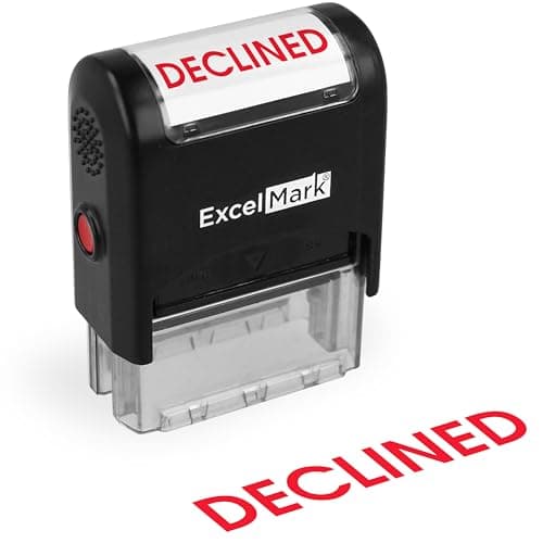 ExcelMark DECLINED Self Inking Rubber Stamp - Red Ink (A1539)