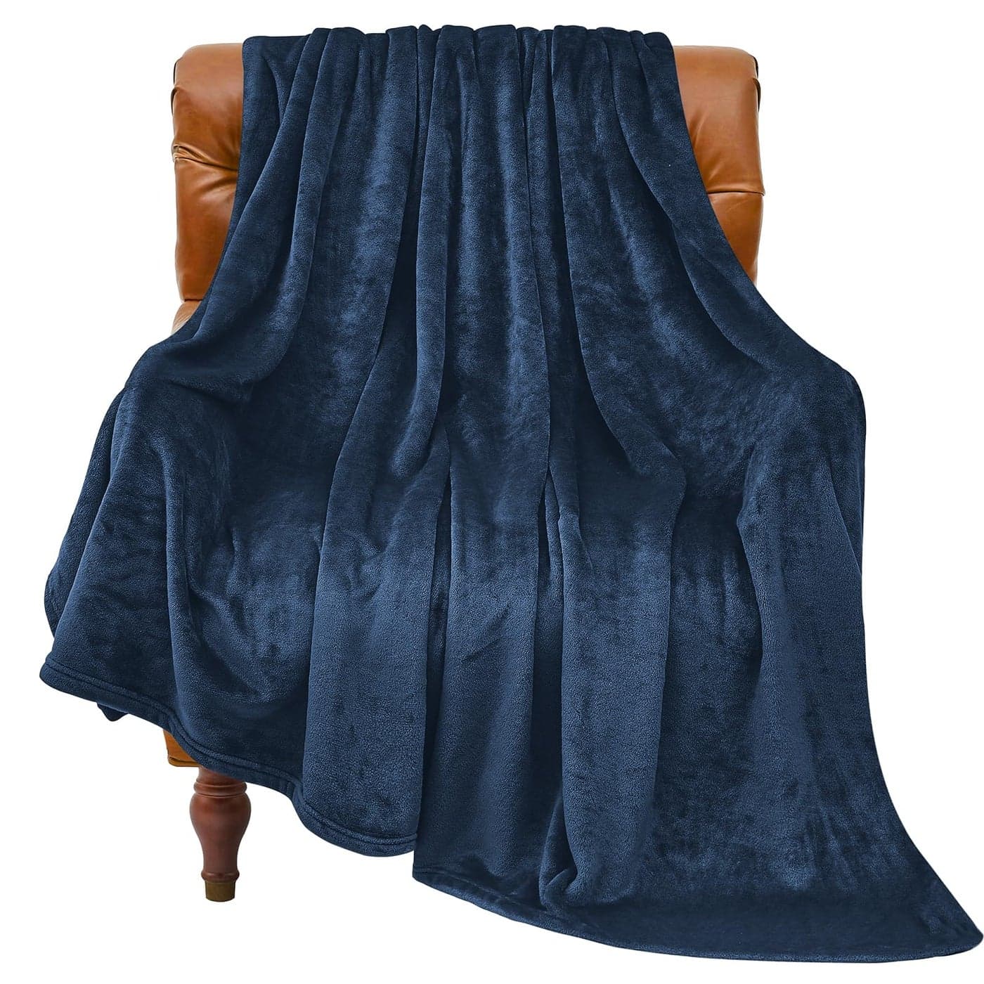 BEDELITE Fleece Blanket Navy Blue Throw Blankets for Couch Bed Luxury Plush Cozy Fuzzy Blanket 50 x 60 Super Soft Warm Lightweight Throw Blanket for Travel Camping
