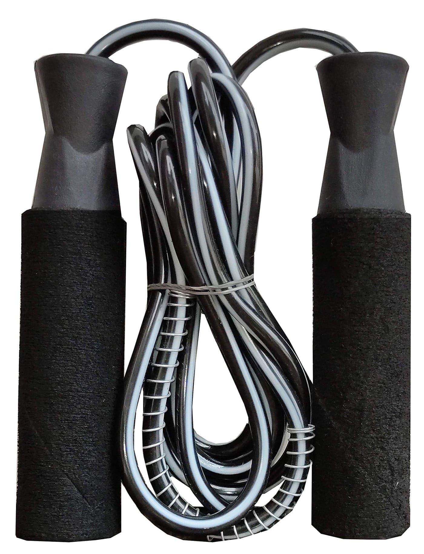 VICTORY Skipping Rope for Men, Women & Children Polyvinyl Chloride (PVC) Jump Rope for Sports, Fitness, Workout, Exercise & Weight Loss | Comfortable Grips, Heavy Jump Ropes - Black
