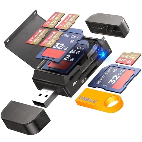 6in1 SDTF Card Reader Adapter with SD Card Storage USB A Type C Port USB 30 Slots for Micro SDSDHCSDXCMMC Memory Cards Compatible with PC MacBook Chromebook Android Phone iPhone