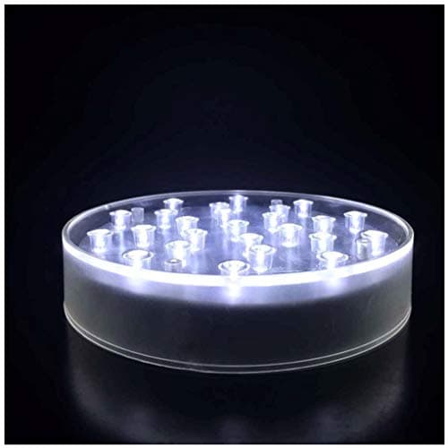 LARDUX Led Light Base 6 Inch Round Display Pedestal Light Stand Plate Flat for 3D Crystal Cube Glass Art Acrylic Statues USB Charge or Battery Powered