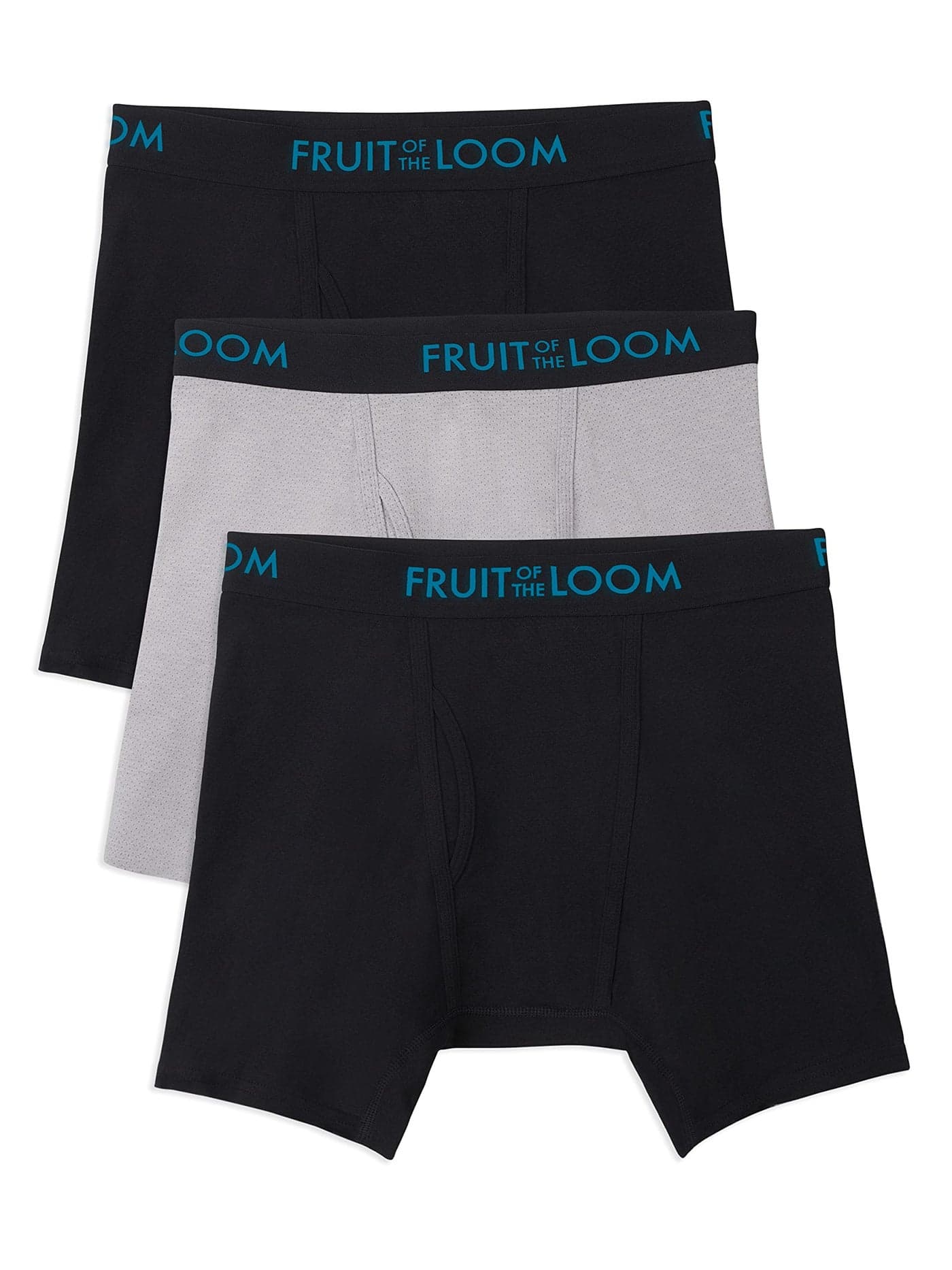 Fruit Of The Loom Mens Breathable Briefs, Moisture Wicking Underwear, Assorted Color Multipacks Boxer, Cotton Mesh - Black/Grey, Large US