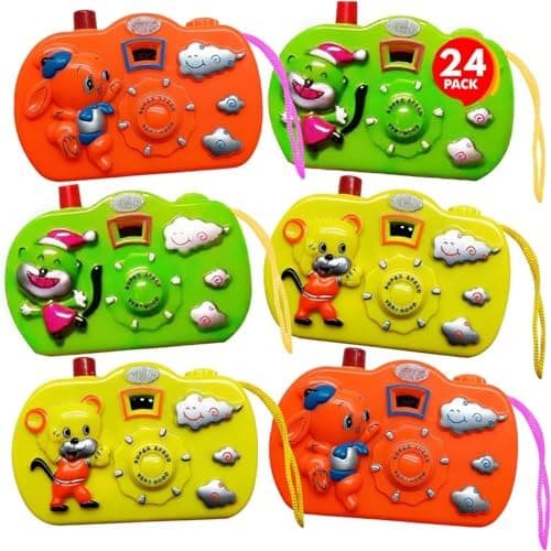 ArtCreativity Kids Camera Toy Set with Images in Viewfinder (24PCs) Party Favors for Kids 3-5, Goody Bags Birthday Gifts, Party Favors for Kids, Toddler, Goodie Bags Stuffers for Kids, 3 Colors