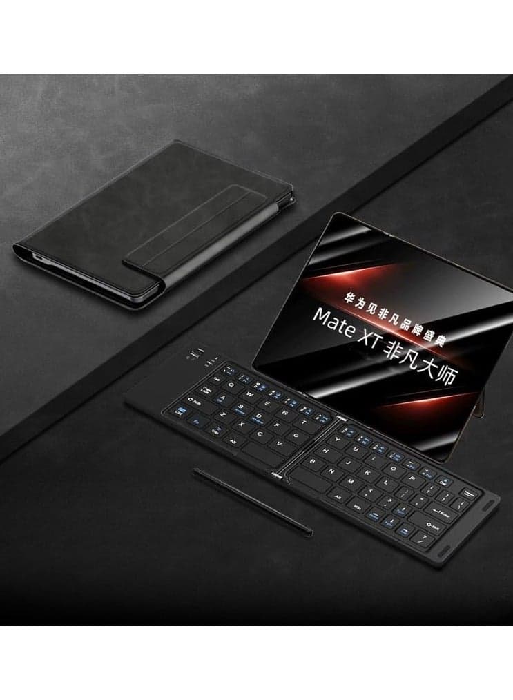 Wireless Keyboard Compatible with Huawei Mate XT, with Adjustable Folding Stand Protective Cover, Bluetooth Keyboard and Mouse, with Handwriting Pen and Pen Holder for Mate XT