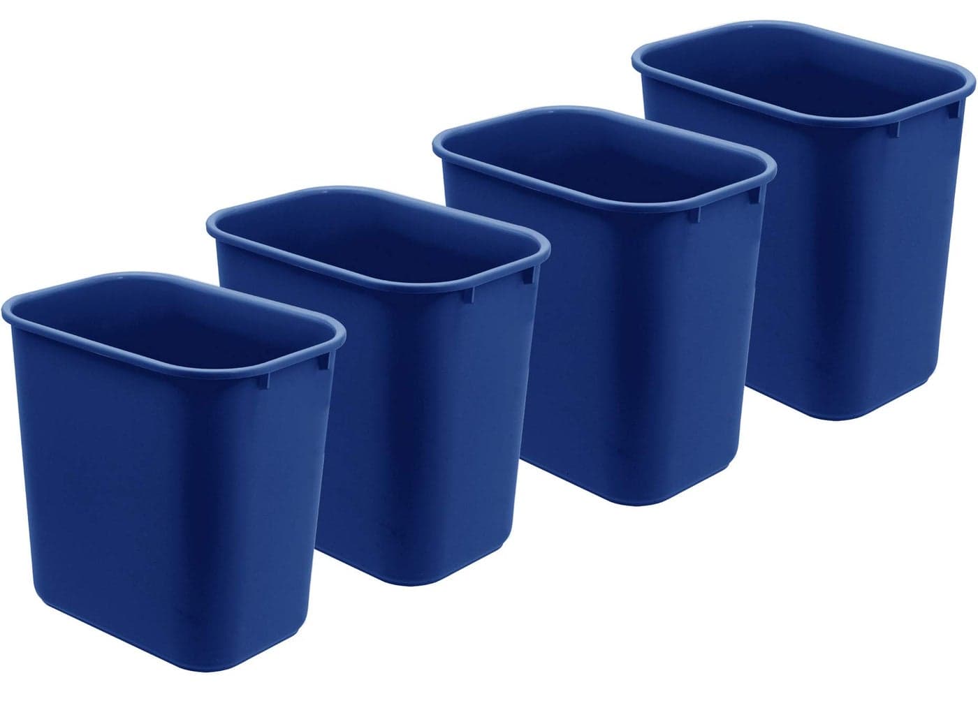 Acrimet Wastebasket Deskside Bin 675 Gallon 27 Quart 24 Liter Plastic Blue Color Set of 4