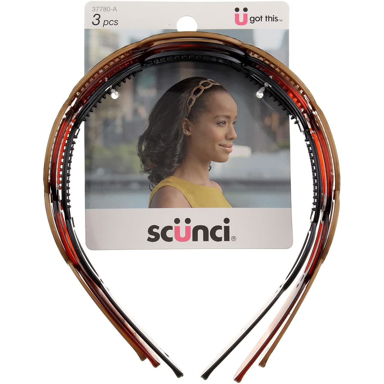 Scunci Effortless Beauty Skinny Plastic Headbands Woman 3 Packs Of 4 Count 12 Count