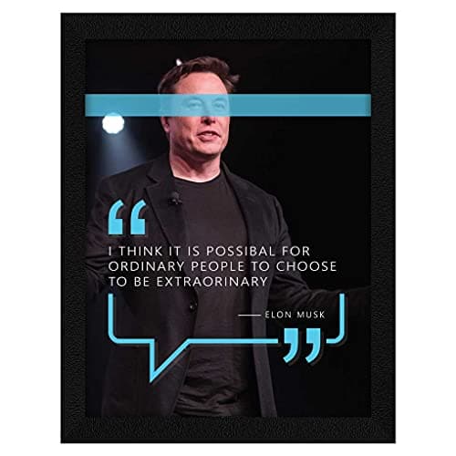 ArtX Paper Elon Musk Motivational Quote Wall Frame Art Painting, Multicolor, Motivational, 10 X 13 Inches, Set of 1