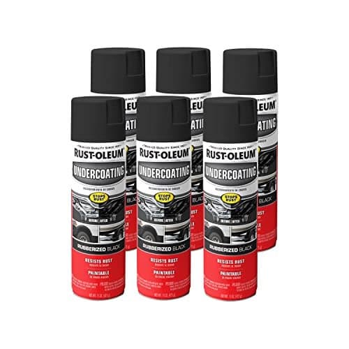 Rust-Oleum 248657-6PK Stops Rust Undercoating Spray, 15 oz, Rubberized Black, 6 Pack