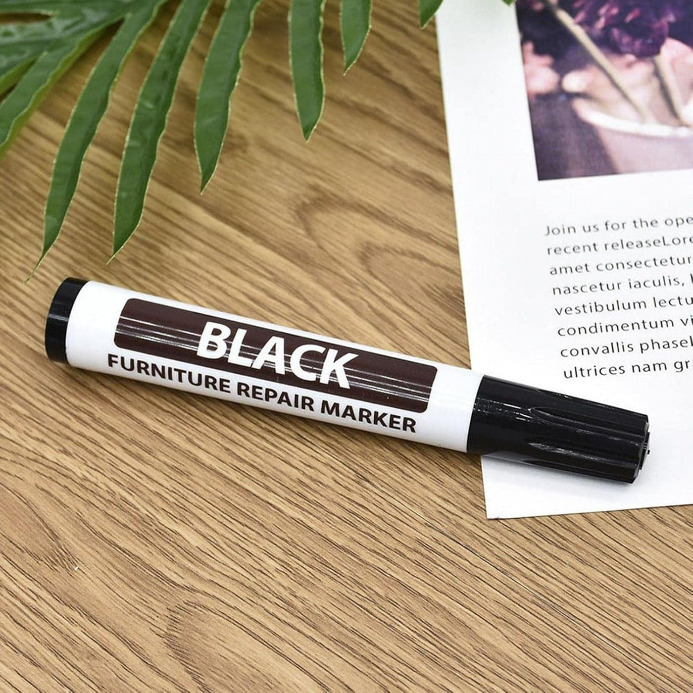 SYCOOVEN Furniture Repair Wood Repair Marker Wood Stain Scratch Fix Pen Floor Touch Up Pen Marker Repair Pen Simple Paint Fix for Stains Scratches Wood Floors Tables Carpenters Black