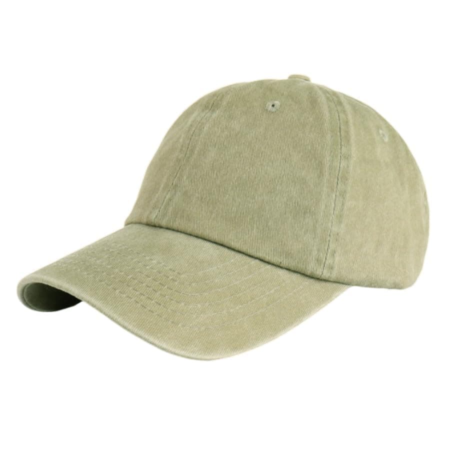 LANGZHEN Unisex Baseball Cap 100% Cotton Fits Men Women Washed Denim Adjustable Dad Hat(Khaki)