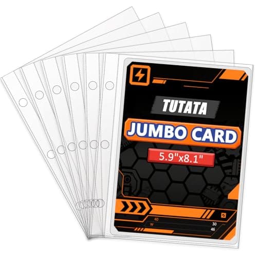 Jumbo Card Sleeves Big Card Protector Sleeves for 3 Ring Binder 50 Pack