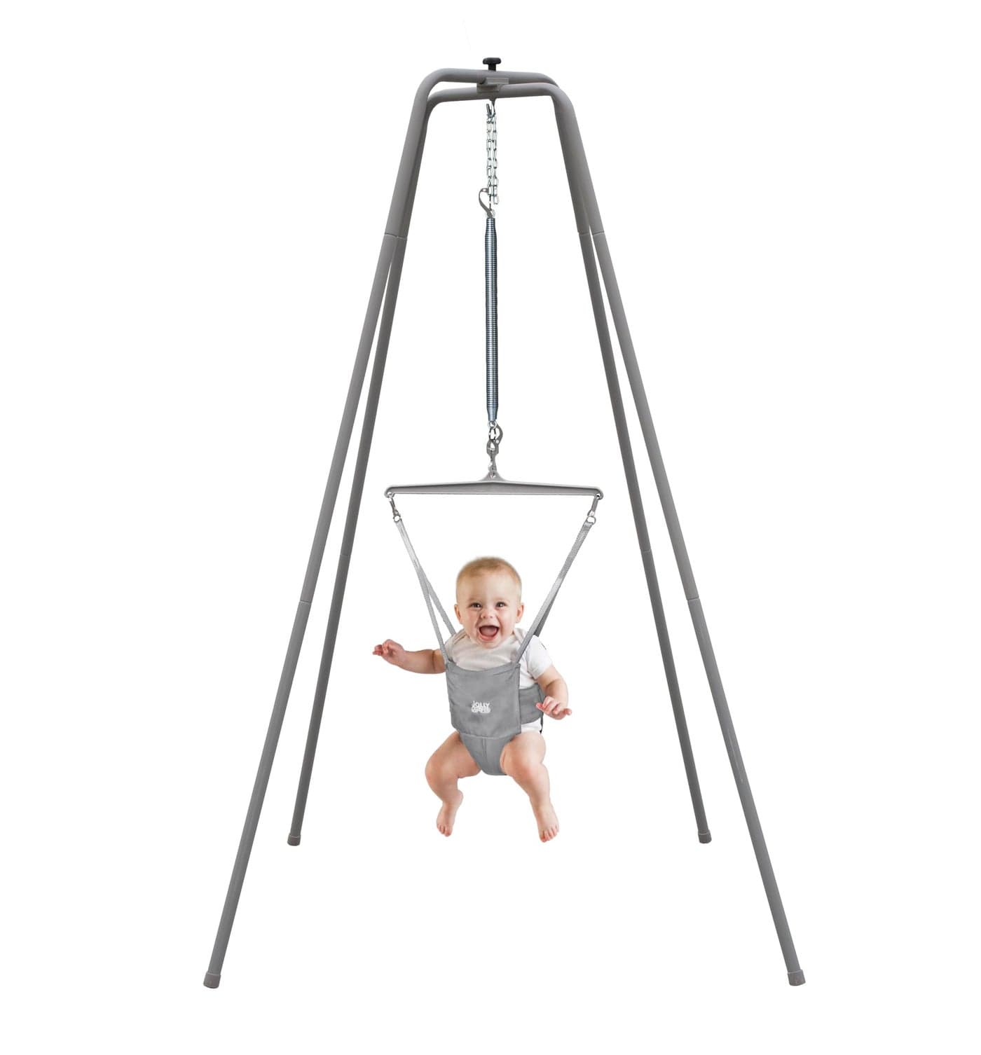 Jolly Jumper Elite Grey Saddle The Original Jolly Jumper with Super Stand and Premium Spring an Alternative to Baby Bouncers Doorway Jumpers and Activity Centers That Your Baby Will Love