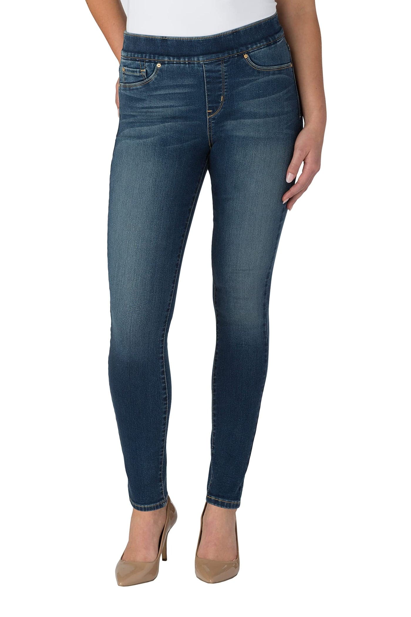 Signature by Levi Strauss & Co. Gold Label Women's Totally Shaping Pull-On Skinny Jeans (Available in Plus Size), Harmony, 6 Long