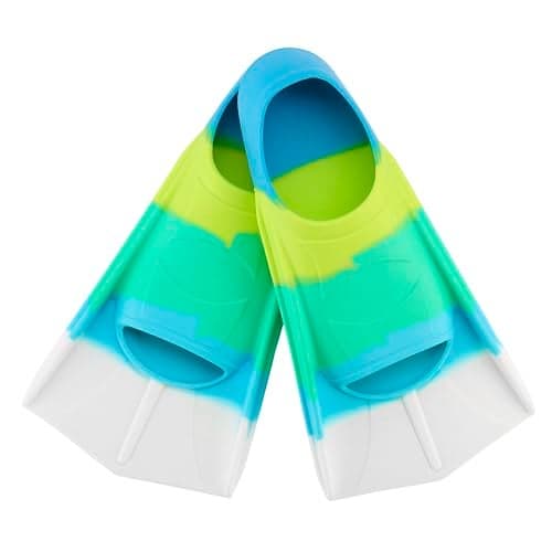 Prsca Kids Swim Fins,Short Youth Fins Swimming Flippers,Training Fins for Lap Swimming,for Children Girls Boys Beginners