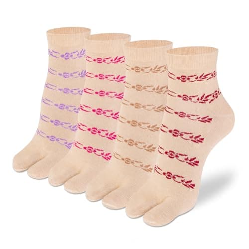 Supersox Ankle Thumb Socks for Women, Made with Breathable, Anti Odour & Moisture Absorbent Combed Cotton with a Extra Durable Welt (Pack Of 4) (IN, Alpha, Free Size, Beige)