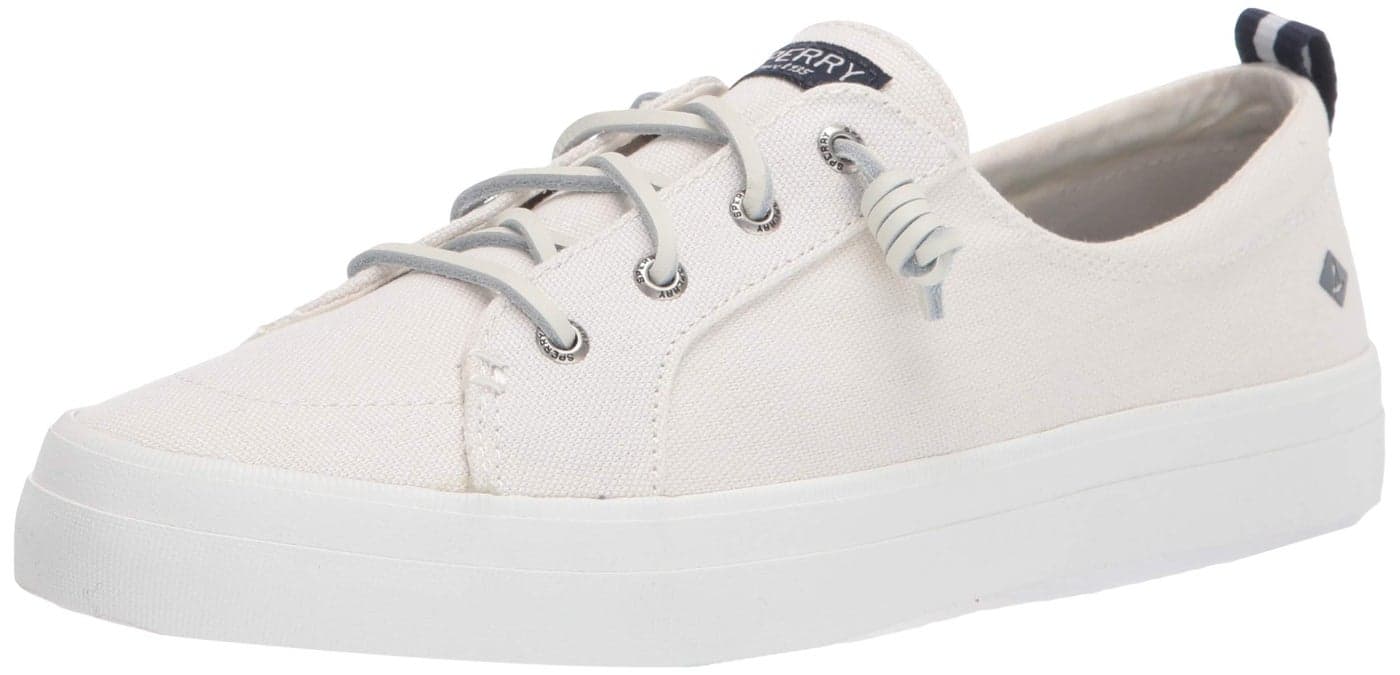 Sperry Womens Crest Vibe Linen Sneaker White 6