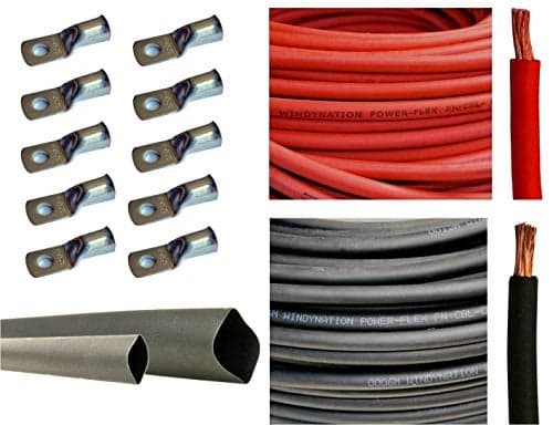 WNI 40 AWG 40 Gauge 10 Feet Black 10 Feet Red Battery Welding Pure Copper Ultra Flexible Cable 5pcs of 516 5pcs 38 Copper Cable Lug Terminal Connectors 3 Feet Heat Shrink Tubing