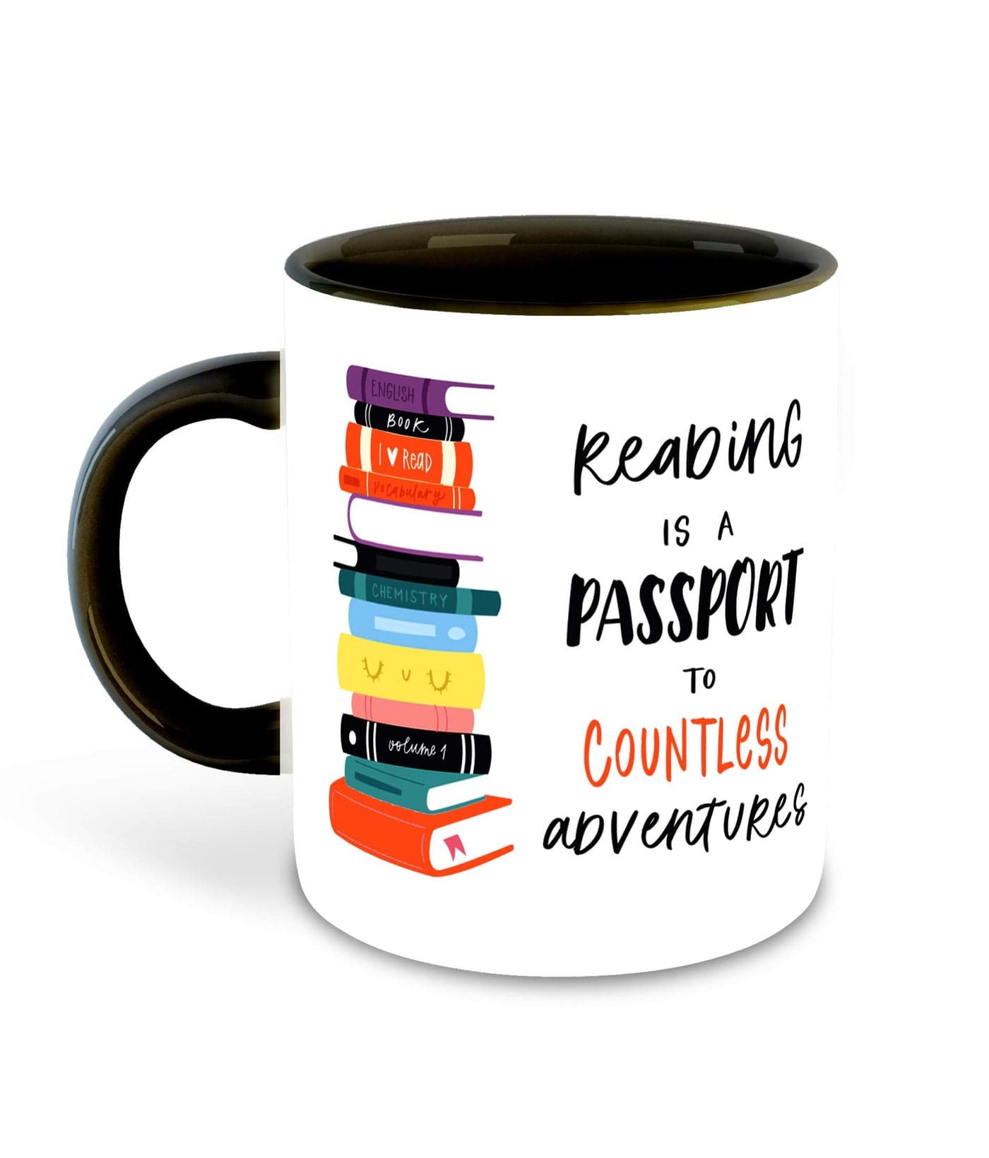WHATS YOUR KICK - Books Reading, Reader Inspired Designer Printed Black Ceramic Coffee |Tea | Milk Mug (Gift | Books | Motivational Quotes | Study (Multi 12)