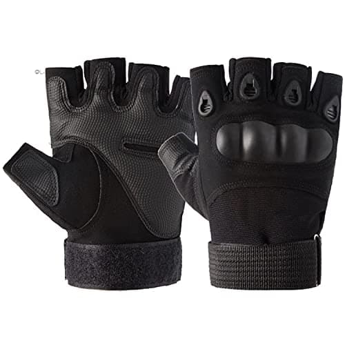 OLAHRAGA Half Finger Breathable Sport Gloves for Men’s and Women’s Tactical Outdoor Sports, Gyms and Fitness (Black)